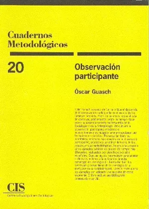 CUADERNOS MET.20/OBSERVACION PARTICIPANT